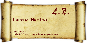 Lorenz Norina névjegykártya